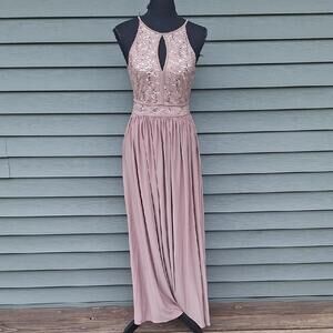 Morgan And Co Light Brown Formal Gown Dress Size 3/4